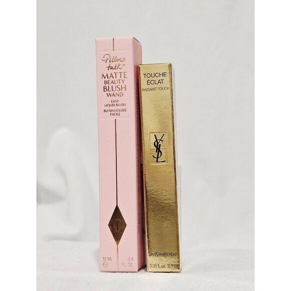 YSL PEN CONCEALER and CHARLOTTE TILBURY LIQUID BLUSH bundle of 2 high end brands - Picture 1 of 4